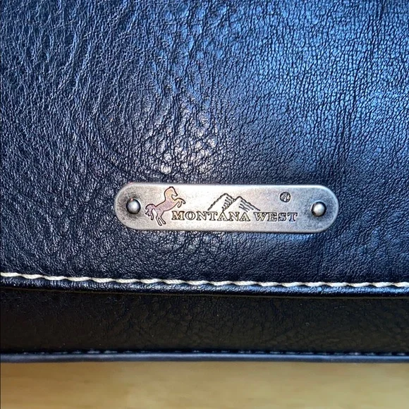 Montana West Concealed Carry Black and Gray Studded Tote - Picture 14 of 14